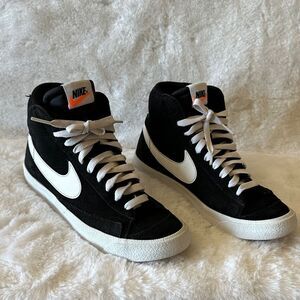 Nike Blazer Mid Suede Retro Black and White High-Top Sneakers